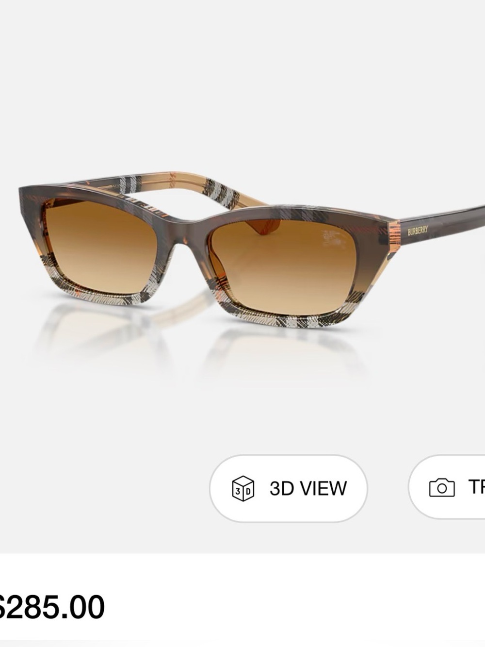 Burberry Tortoiseshell Cat-Eye Sunglasses with Brown Lenses New in Box - Picture 3 of 11